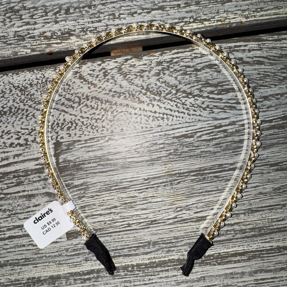 Claire's Set Teens/Women's Silver and Gold Rhinestone & Pearl accent Headbands